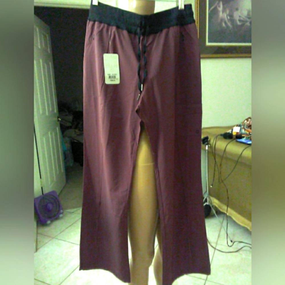 BNWT LADIES Burgundy & Black TRIM JOGGERS BY SHAPE ACTIVEWEAR INCRED. MATERIAL